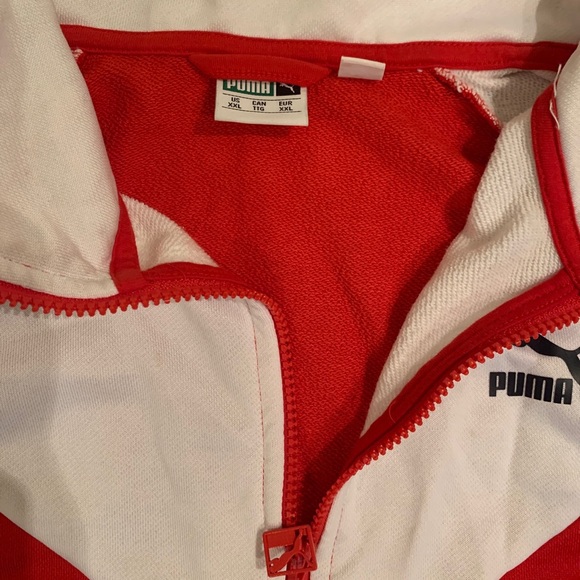 PUMA MCS 87 Track Jacket Mens 2XL Red White Black Full Zip Soccer Retro - Picture 6 of 7